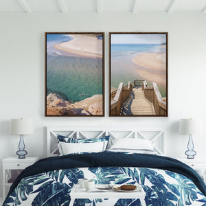 Floater Frame Canvas | Wall Decor Australia | Room Inspiration | Framed Wall Art | Charles Norwood | Noarlunga Summer Blue | Brown