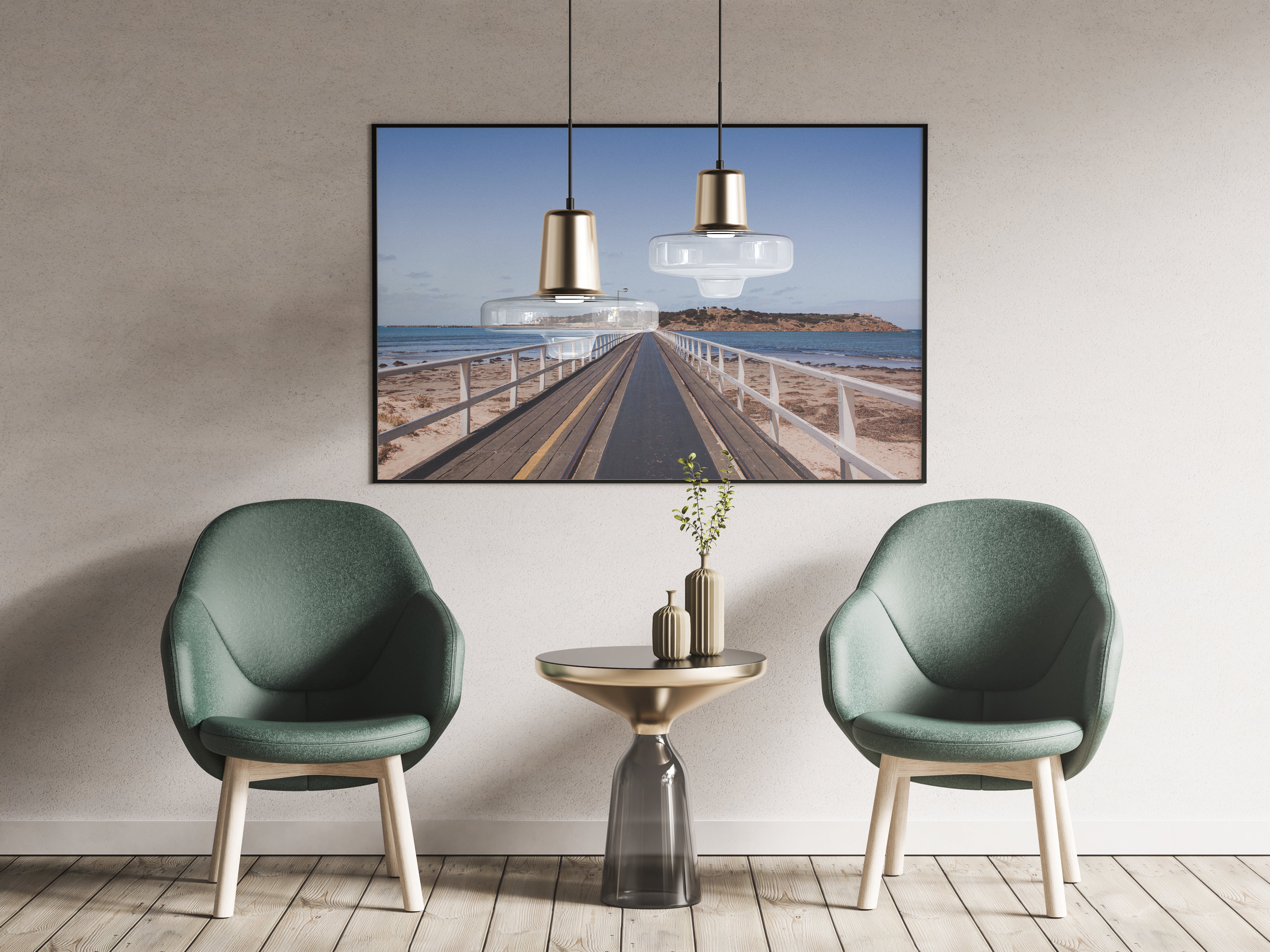 Floater Frame Canvas | Wall Decor Australia | Room Inspiration | Framed Wall Art | Charles Norwood | Victor Harbour Causeway | Black