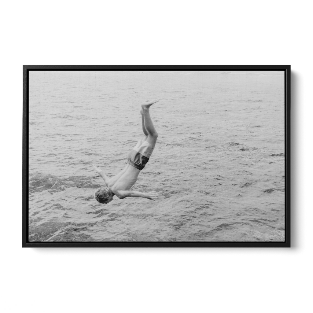 Floater Frame Canvas | Wall Decor Australia | Room Inspiration | Framed Wall Art | Charles Norwood | Dive | Black 