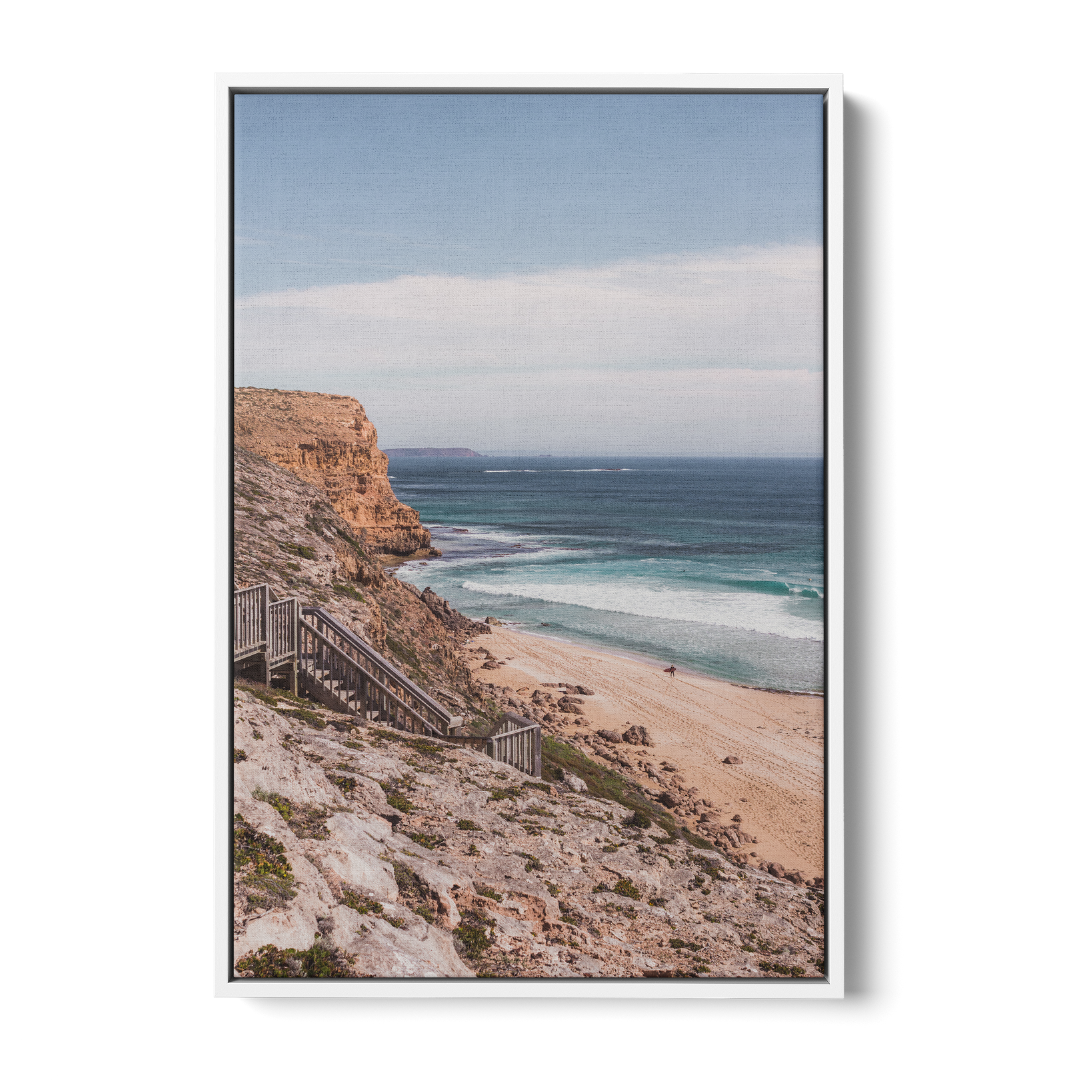 Floater Frame Canvas | Wall Decor Australia | Room Inspiration | Framed Wall Art | Charles Norwood | Stairs to Ethel | White