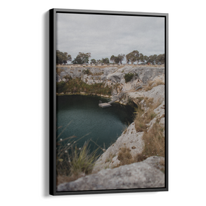 Floater Frame Canvas | Wall Decor Australia | Room Inspiration | Framed Wall Art | Charles Norwood | Little Blue Lake (Portrait )| Black