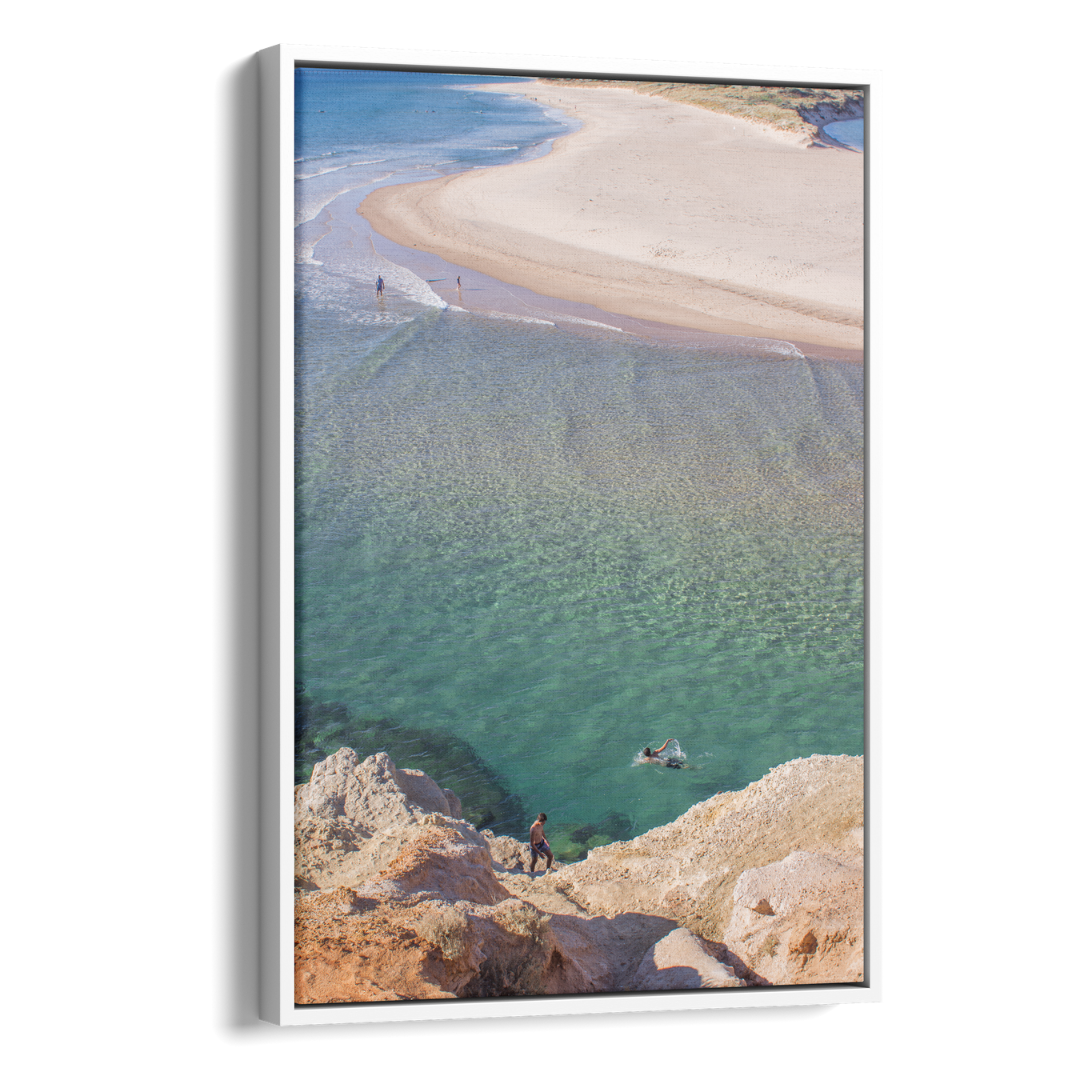 Floater Frame Canvas | Wall Decor Australia | Room Inspiration | Framed Wall Art | Charles Norwood | Noarlunga Summer Blue | White