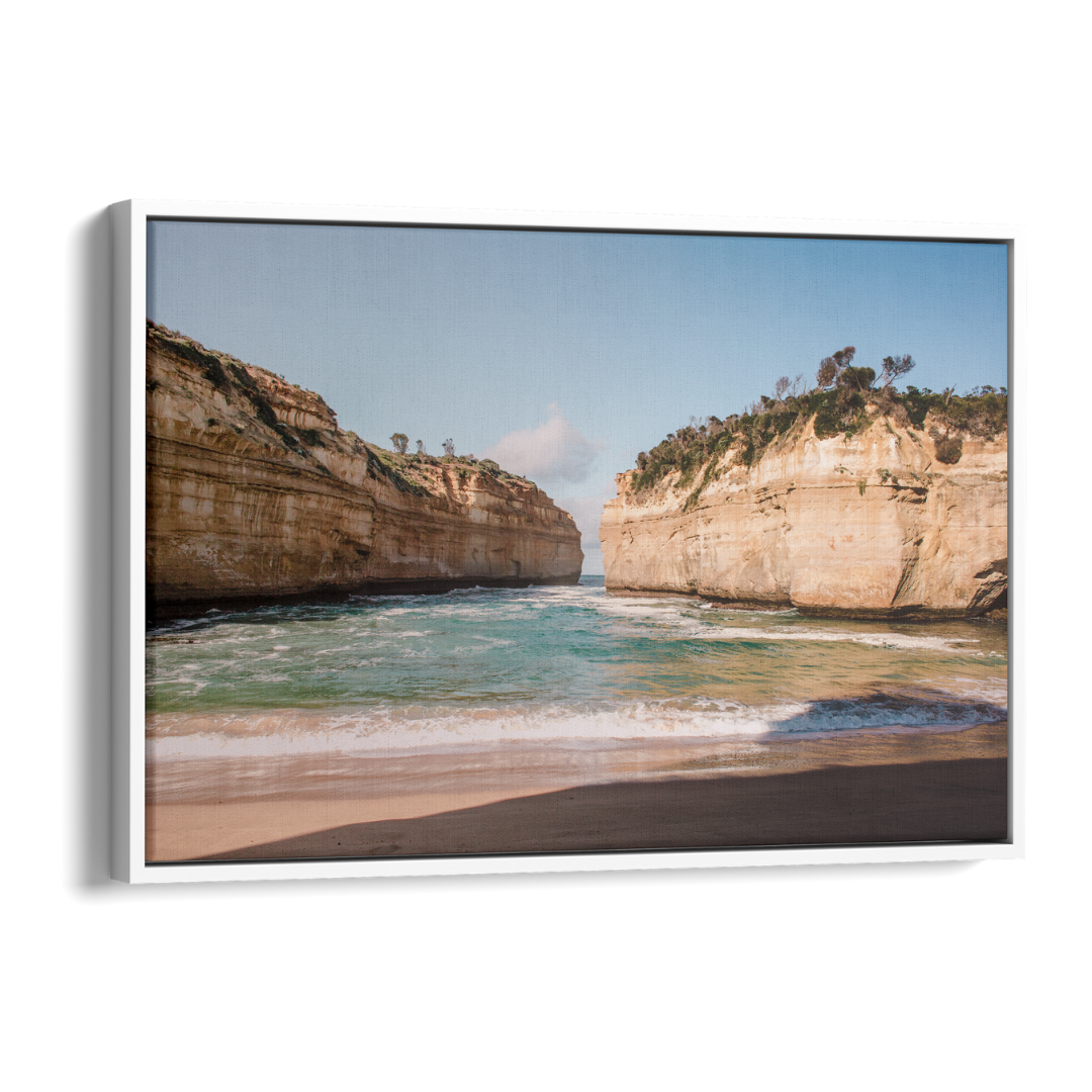 Floater Frame Canvas | Wall Decor Australia | Room Inspiration | Framed Wall Art | Charles Norwood | Loch Are Gorge | White