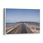 Floater Frame Canvas | Wall Decor Australia | Room Inspiration | Framed Wall Art | Charles Norwood | Victor Harbour Causeway | White