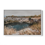 Floater Frame Canvas | Wall Decor Australia | Room Inspiration | Framed Wall Art | Charles Norwood | Little Blue Lake | White